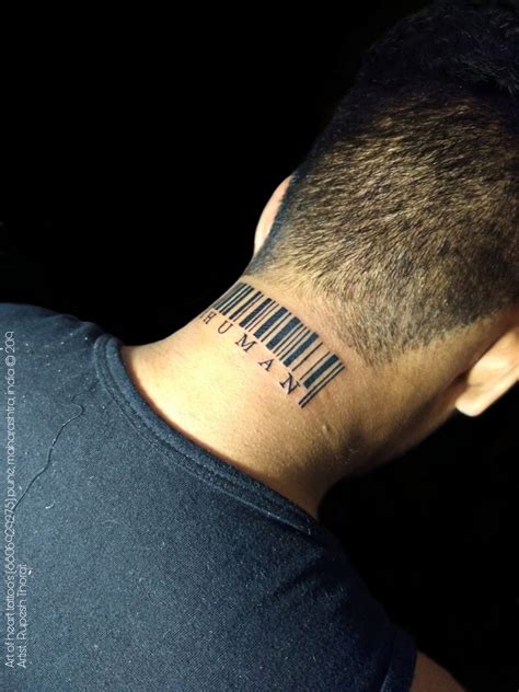 barcode on neck tattoo